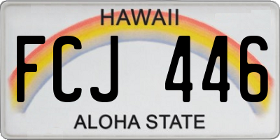 HI license plate FCJ446