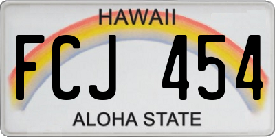 HI license plate FCJ454
