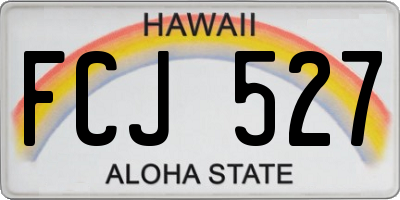 HI license plate FCJ527