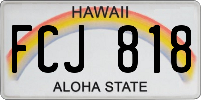 HI license plate FCJ818