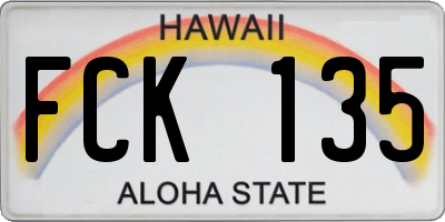 HI license plate FCK135