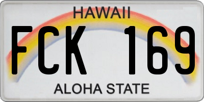 HI license plate FCK169
