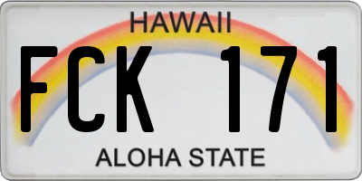 HI license plate FCK171