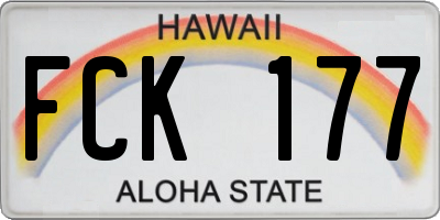 HI license plate FCK177