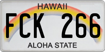 HI license plate FCK266