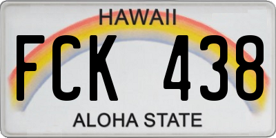 HI license plate FCK438