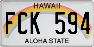 HI license plate FCK594