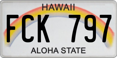 HI license plate FCK797