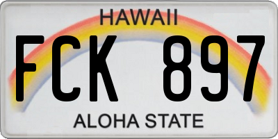HI license plate FCK897