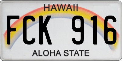 HI license plate FCK916