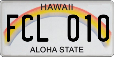 HI license plate FCL010