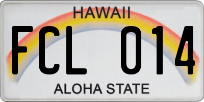 HI license plate FCL014