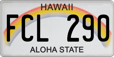 HI license plate FCL290