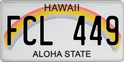 HI license plate FCL449
