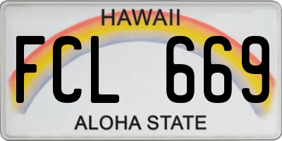 HI license plate FCL669