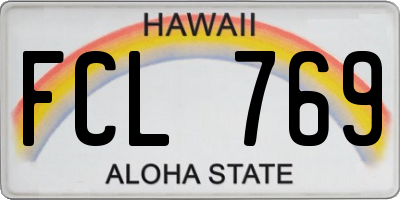 HI license plate FCL769