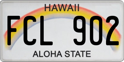 HI license plate FCL902