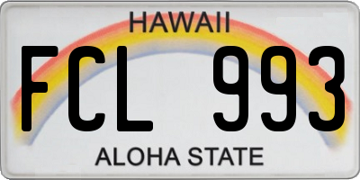 HI license plate FCL993