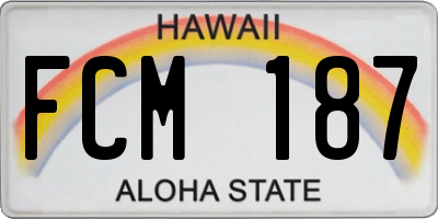 HI license plate FCM187