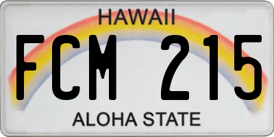HI license plate FCM215
