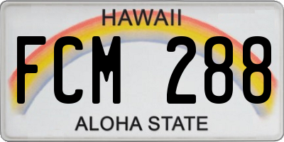 HI license plate FCM288