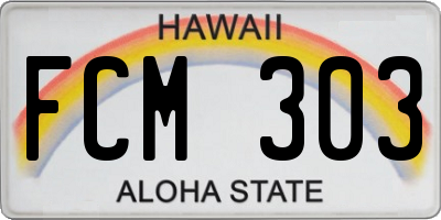 HI license plate FCM303