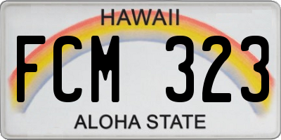 HI license plate FCM323