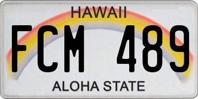HI license plate FCM489
