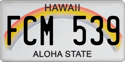 HI license plate FCM539
