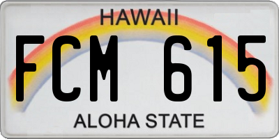 HI license plate FCM615