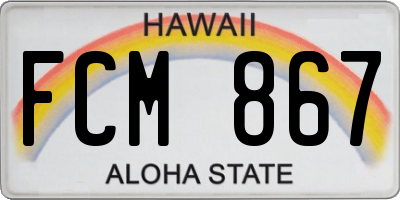 HI license plate FCM867