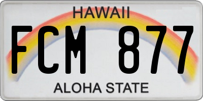 HI license plate FCM877