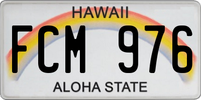 HI license plate FCM976