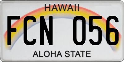 HI license plate FCN056