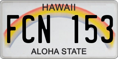 HI license plate FCN153