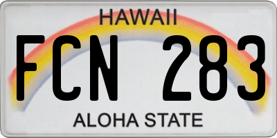 HI license plate FCN283