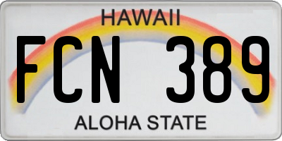 HI license plate FCN389