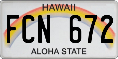 HI license plate FCN672