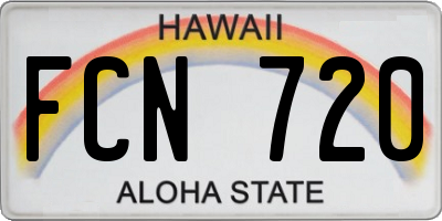 HI license plate FCN720