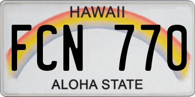 HI license plate FCN770