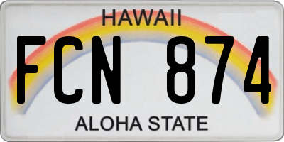 HI license plate FCN874