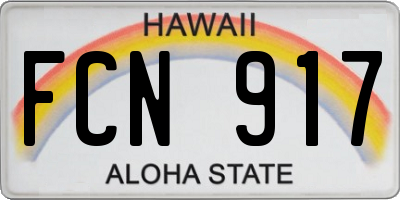 HI license plate FCN917