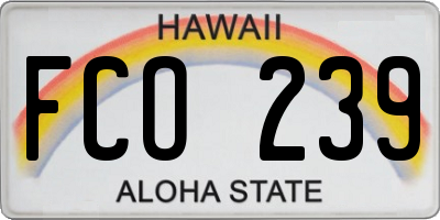 HI license plate FCO239