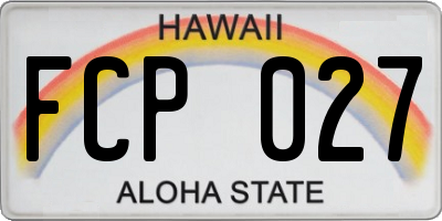 HI license plate FCP027
