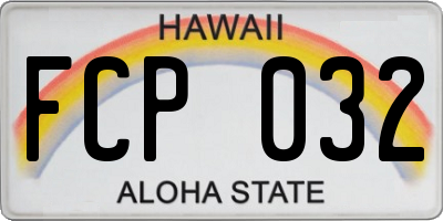 HI license plate FCP032