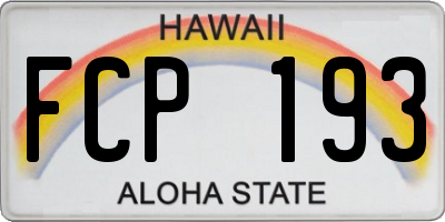 HI license plate FCP193