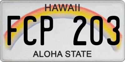 HI license plate FCP203