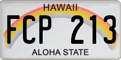 HI license plate FCP213