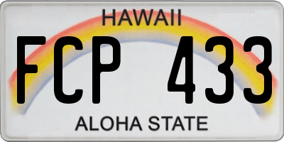 HI license plate FCP433