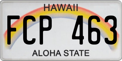 HI license plate FCP463
